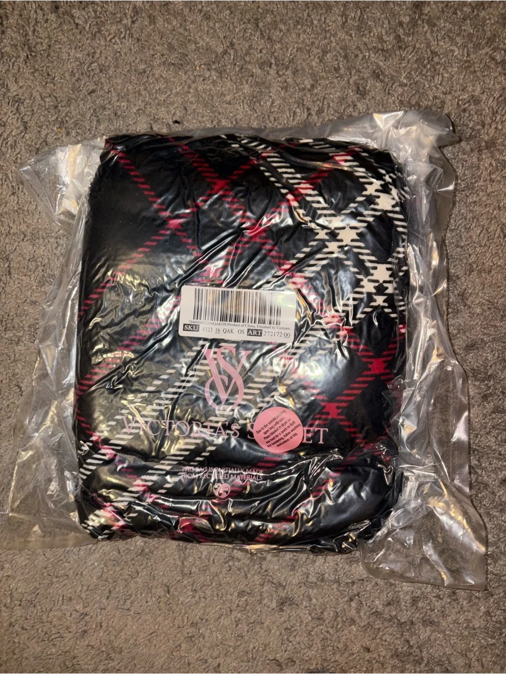 Victoria's Secret Black Plaid blanket